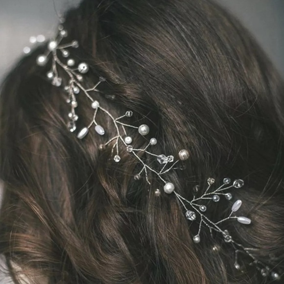 NWT Hair Vine Bridal Crystal Pearl Chain Headpiece Bride Wedding Photoshoot